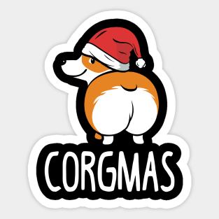 Funny Matching Corgi Ugly Christmas Sweater. Merry Corgmas.. Sticker